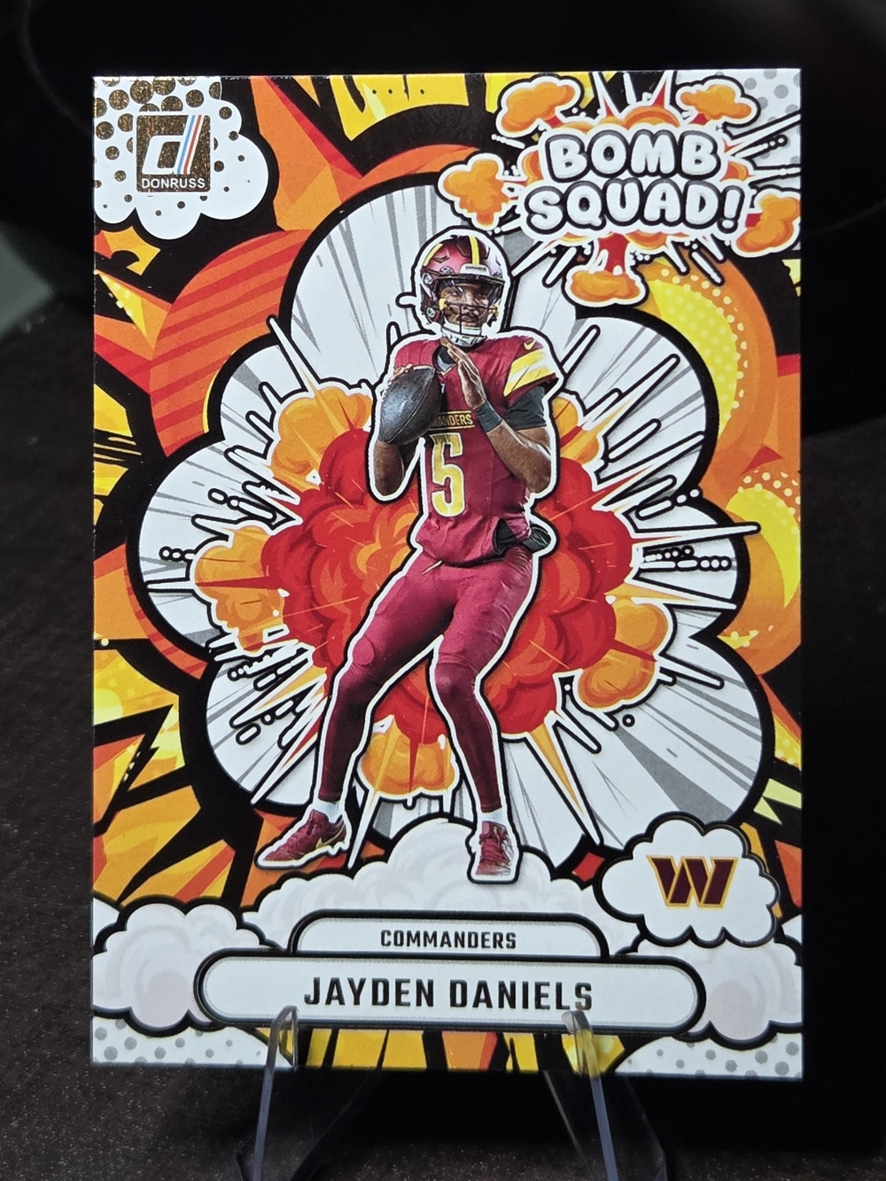 Panini Donruss Jayden Daniels Red Orange Yellow "Bomb Squad" Card
